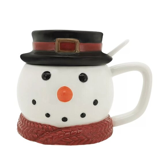 St. Nicholas Square Snowman Yuletide Mug & Spoon Set Bundle of 2 Mugs Ceramic - Picture 6 of 9